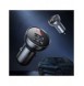 Baseus 2x USB 4.8A 24W billaddare med LCD + 3in1 kabel USB - USB Typ C / micro USB / Lightning 1.2m svart (TZCCBX-0G)