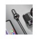 Baseus 2x USB 4.8A 24W billaddare med LCD + 3in1 kabel USB - USB Typ C / micro USB / Lightning 1.2m svart (TZCCBX-0G)