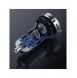 Baseus 2x USB 4.8A 24W billaddare med LCD + 3in1 kabel USB - USB Typ C / micro USB / Lightning 1.2m svart (TZCCBX-0G)