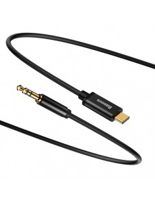 Baseus stereoljudkabel AUX 3,5 mm minijack - USB Typ C för surfplatta 120cm svart (CAM01-01)