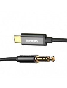 Baseus stereoljudkabel AUX 3,5 mm minijack - USB Typ C för surfplatta 120cm svart (CAM01-01)