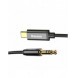 Baseus stereoljudkabel AUX 3,5 mm minijack - USB Typ C för surfplatta 120cm svart (CAM01-01)