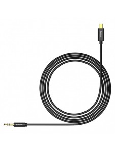 Baseus stereoljudkabel AUX 3,5 mm minijack - USB Typ C för surfplatta 120cm svart (CAM01-01)