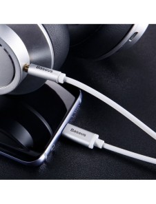 Baseus stereoljudkabel AUX 3,5 mm minijack - USB Typ C för surfplatta 120cm svart (CAM01-01)