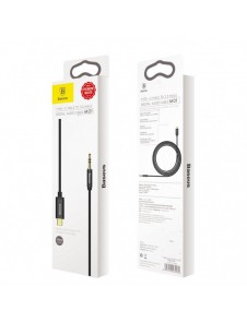 Baseus stereoljudkabel AUX 3,5 mm minijack - USB Typ C för surfplatta 120cm svart (CAM01-01)
