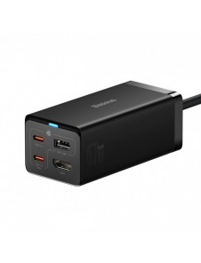 Baseus snabbladdare GaN5 Pro HUB HDMI 2 x USB-C / USB-A / HDMI 4K 30Hz 1,5m svart + USB-C-kabel - USB-C 100W 40Gb/s (USB4) 1m (C