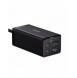 Baseus snabbladdare GaN5 Pro HUB HDMI 2 x USB-C / USB-A / HDMI 4K 30Hz 1,5m svart + USB-C-kabel - USB-C 100W 40Gb/s (USB4) 1m (C