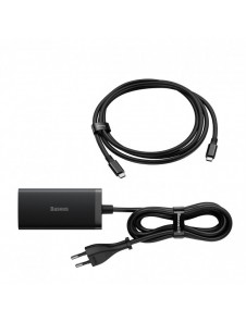 Baseus snabbladdare GaN5 Pro HUB HDMI 2 x USB-C / USB-A / HDMI 4K 30Hz 1,5m svart + USB-C-kabel - USB-C 100W 40Gb/s (USB4) 1m (C