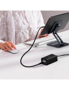 Baseus snabbladdare GaN5 Pro HUB HDMI 2 x USB-C / USB-A / HDMI 4K 30Hz 1,5m svart + USB-C-kabel - USB-C 100W 40Gb/s (USB4) 1m (C