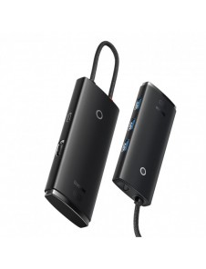 Baseus Lite Series HUB-adapter USB Typ C - HDMI / 4x USB 3.0 20cm svart (WKQX040001)