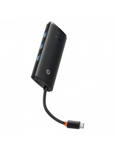 Baseus Lite Series HUB-adapter USB Typ C - HDMI / 4x USB 3.0 20cm svart (WKQX040001)