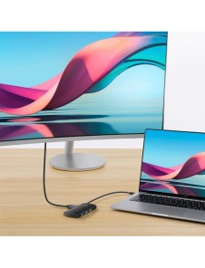Baseus Lite Series HUB-adapter USB Typ C - HDMI / 4x USB 3.0 20cm svart (WKQX040001)