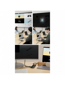 Baseus Lite Series HUB-adapter USB Typ C - HDMI / 4x USB 3.0 20cm svart (WKQX040001)