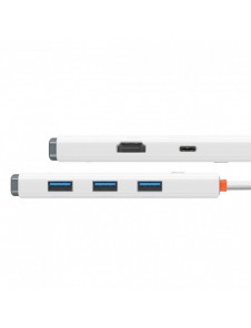 Baseus Lite Series HUB-adapter USB Typ C - HDMI / 4x USB 3.0 20cm vit (WKQX040002)