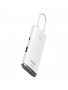 Baseus Lite Series HUB-adapter USB Typ C - HDMI / 4x USB 3.0 20cm vit (WKQX040002)