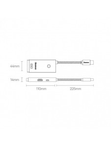 Baseus Lite Series HUB-adapter USB Typ C - HDMI / 4x USB 3.0 20cm vit (WKQX040002)