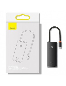 Baseus Lite Series HUB-adapter USB Typ C - HDMI / 4x USB 3.0 20cm vit (WKQX040002)