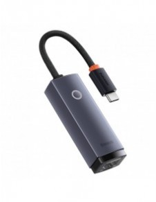 Baseus Lite Series-adapter USB Typ C - RJ45 LAN-uttag 100 Mbps grå (WKQX000213)