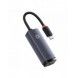 Baseus Lite Series-adapter USB Typ C - RJ45 LAN-uttag 100 Mbps grå (WKQX000213)