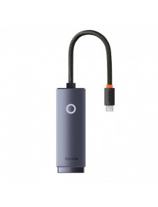 Baseus Lite Series-adapter USB Typ C - RJ45 LAN-uttag 100 Mbps grå (WKQX000213)