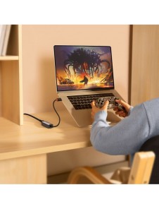 Baseus Lite Series-adapter USB Typ C - RJ45 LAN-uttag 100 Mbps grå (WKQX000213)