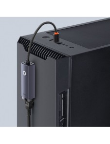 Baseus Lite Series-adapter USB Typ C - RJ45 LAN-uttag 100 Mbps grå (WKQX000213)