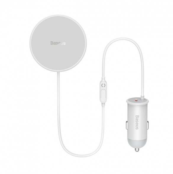 Baseus trådlös billaddare med MagSafe 15W hållare för luftventil + USB Typ C 25W vit (CW01)