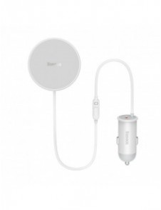 Baseus trådlös billaddare med MagSafe 15W hållare för luftventil + USB Typ C 25W vit (CW01)