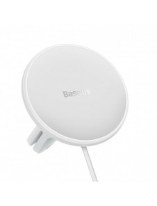 Baseus trådlös billaddare med MagSafe 15W hållare för luftventil + USB Typ C 25W vit (CW01)
