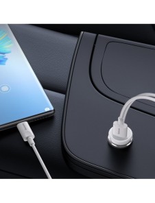 Baseus trådlös billaddare med MagSafe 15W hållare för luftventil + USB Typ C 25W vit (CW01)