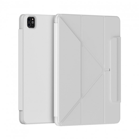Baseus Safattach Y-typ fodral för iPad Pro 12,9" 2018/2020/2021 skal med ställ vit (ARCX010102)
