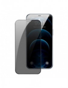 Baseus 2x härdat glas 0,3 mm Anti Spy helskärmsram iPhone 12 Pro / iPhone 12 (SGAPIPH61P-KS01) (fodralvänlig)
