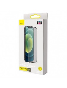 Baseus 2x härdat glas 0,3 mm Anti Spy helskärmsram iPhone 12 Pro / iPhone 12 (SGAPIPH61P-KS01) (fodralvänlig)