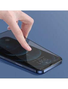 Baseus 2x härdat glas 0,3 mm Anti Spy helskärmsram iPhone 12 Pro / iPhone 12 (SGAPIPH61P-KS01) (fodralvänlig)