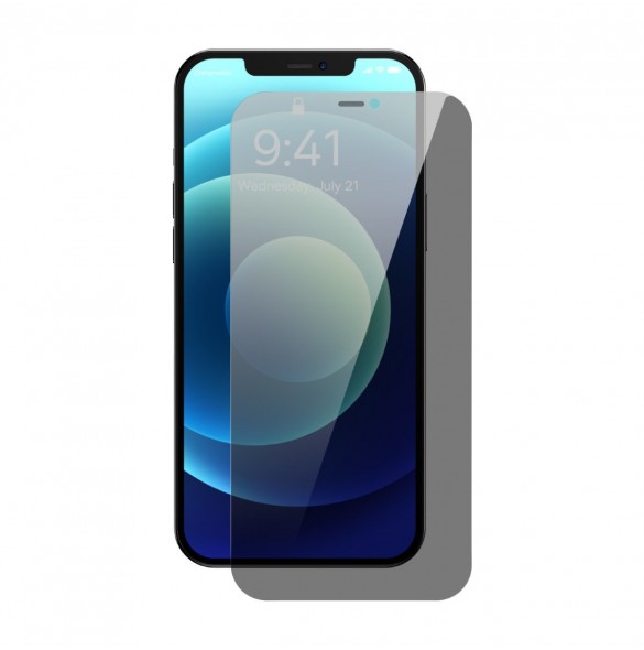Baseus Privacy Härdat Glas för iPhone 12 Pro / 12 Helskärm 0,4 mm Sekretessfilter Anti Spy + Monteringssats