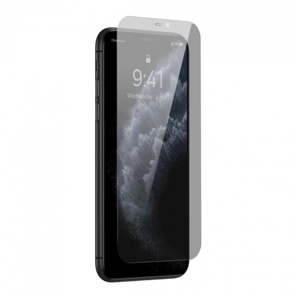 Baseus härdat glas för iPhone 11 Pro Max / iPhone XS Max Privacy Anti Spy (privatisering) med högtalarskydd + lägesställare (SGB