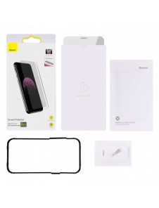 Baseus härdat glas för iPhone 11 Pro Max / iPhone XS Max Privacy Anti Spy (privatisering) med högtalarskydd + lägesställare (SGB