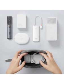Baseus EasyJourney Series liten åkpåse telefonväska, hörlurar och andra småsaker grå