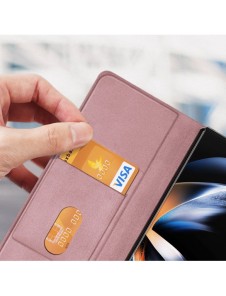 Samsung Galaxy Z Fold5 5G Dux Ducis Bril Wallet Flip Läderfodral - Rosa