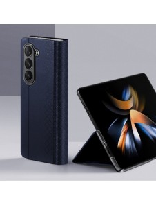 Dux Ducis Bril Läder Flip Wallet-fodral till Samsung Galaxy Z Fold5 5G - Blå
