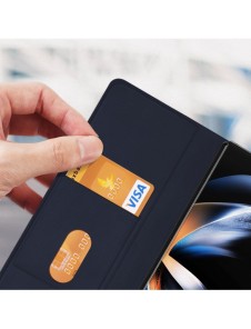 Dux Ducis Bril Läder Flip Wallet-fodral till Samsung Galaxy Z Fold5 5G - Blå