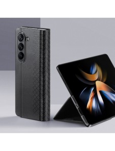 Dux Ducis Bril Läder Flip Wallet-fodral till Samsung Galaxy Z Fold5 5G - Svart