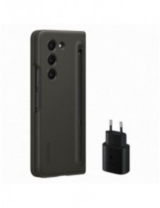 Silikonfodral Set för Samsung Galaxy Z Fold 5 Slim Fodral med Stylus + 25W USB C Väggladdare - Svart