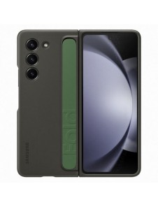 Silikonfodral till Samsung Galaxy Z Fold 5 med stativ och rem - svart