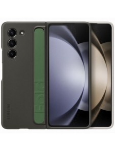 Silikonfodral till Samsung Galaxy Z Fold 5 med stativ och rem - svart