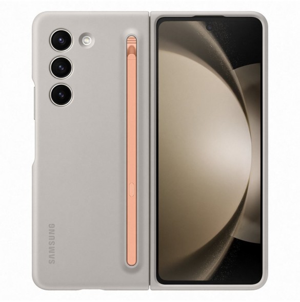 Silikonfodral till Samsung Galaxy Z Fold 5 Slim Fodral + stylus - beige (OF94PCUE)
