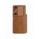 Läderfodral med flip och kameraskydd för Samsung Galaxy Z Fold 5 Nillkin Qin Leather Pro - Brun