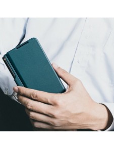 Läderfodral med flip och kameraskydd för Samsung Galaxy Z Fold 5 Nillkin Qin Leather Pro - Brun