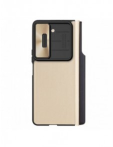 Läderfodral med flip och kameraskydd för Samsung Galaxy Z Fold 5 Nillkin Qin Leather Pro - Guld