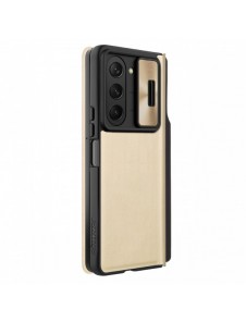 Läderfodral med flip och kameraskydd för Samsung Galaxy Z Fold 5 Nillkin Qin Leather Pro - Guld